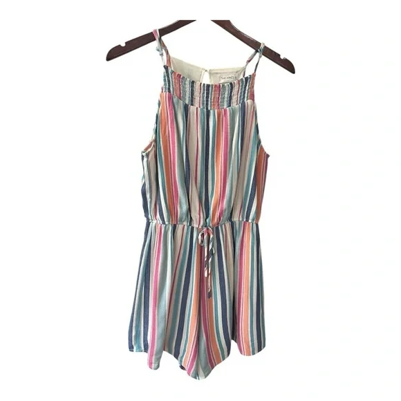 The Nines Multi Color Stripe Romper Size M Women NWOT - Picture 2 of 11
